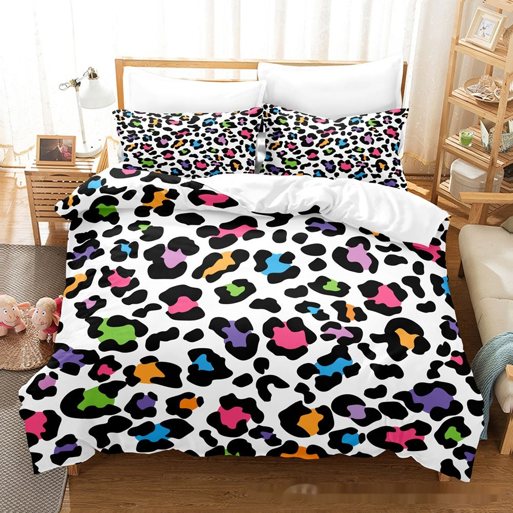 Printed Home Textile Animal Fur Grain Duvet Cover Pillowcase Three-piece Set EX-STOCK Canada