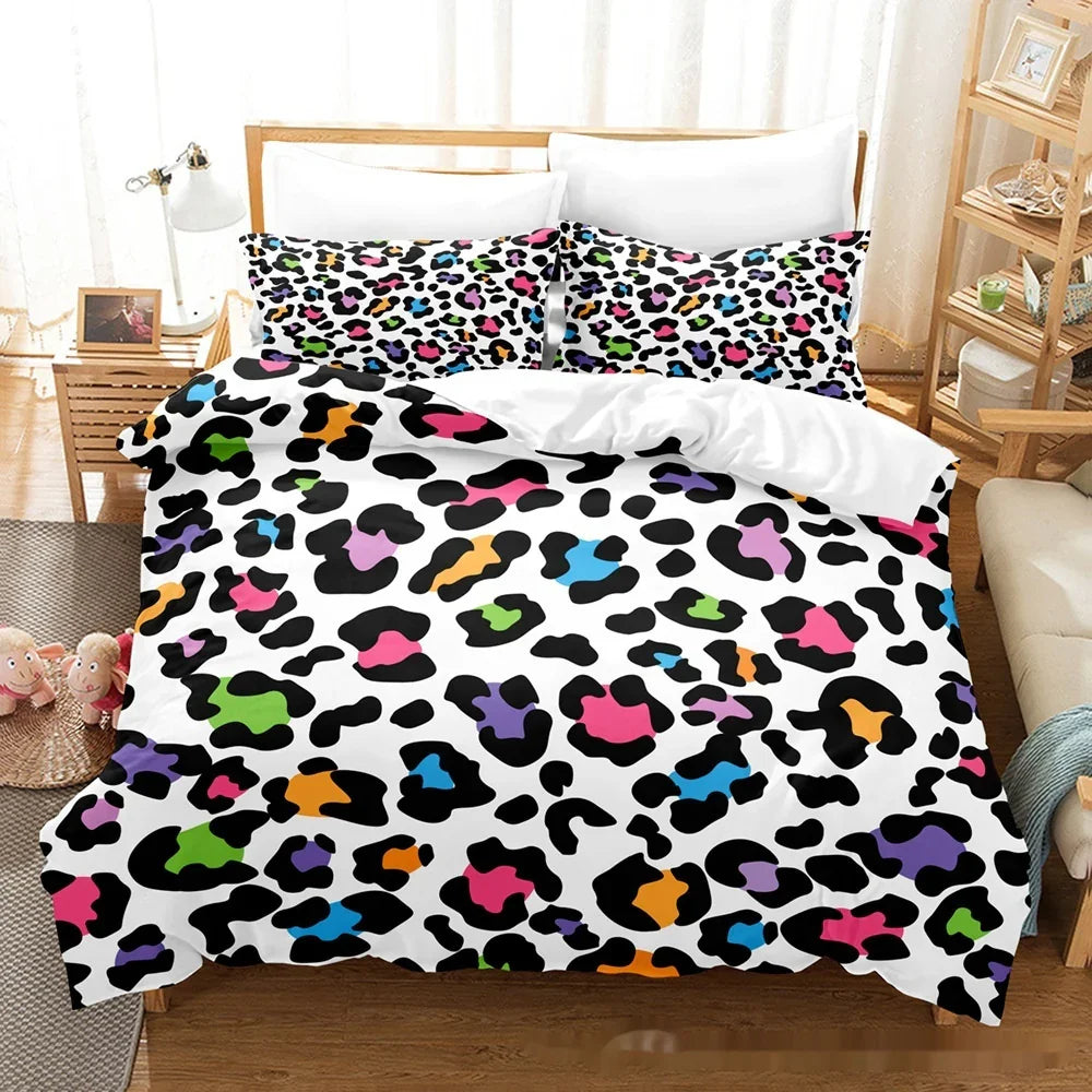 Printed Home Textile Animal Fur Grain Duvet Cover Pillowcase Three-piece Set EX-STOCK Canada