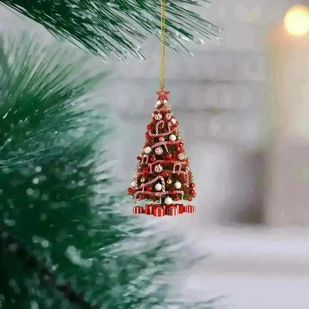 Christmas Tree Pendant Holiday Decoration Acrylic Flat Decorations - EX-STOCK CANADA