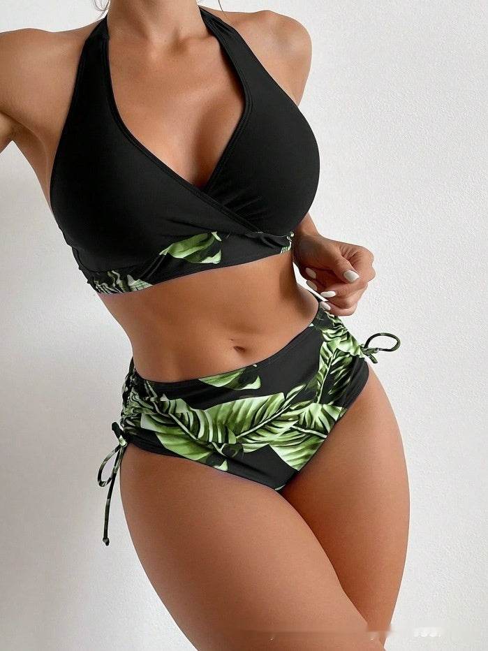 European And American High Waist Halter Bikini Women's Swimsuit - EX-STOCK Canada