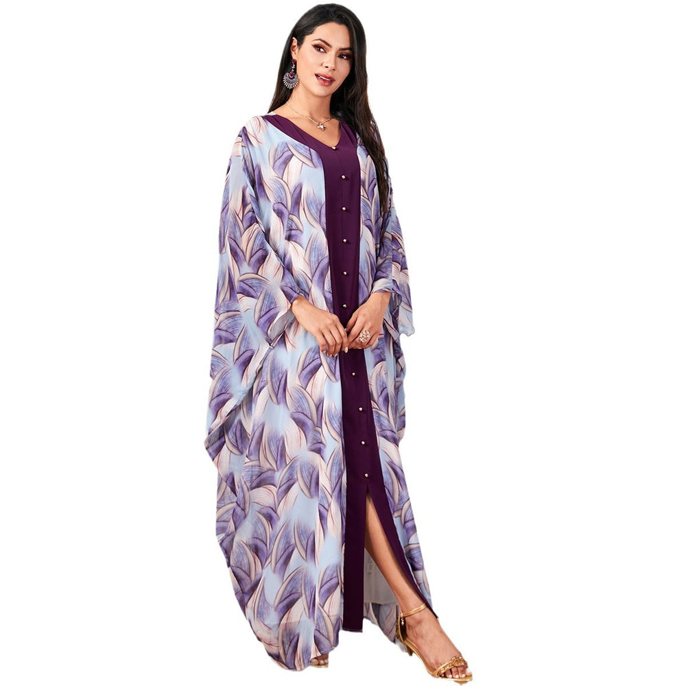 Women's Arabic Print Long Sleeve Dress - EX-STOCK Canada