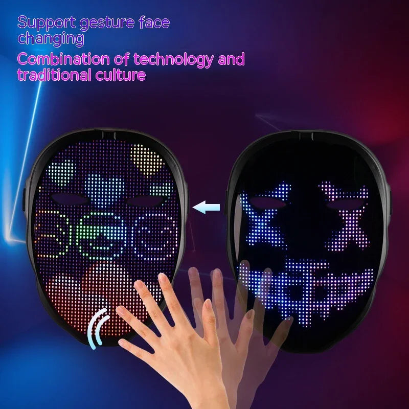 Halloween Face Masks Full Color LED Luminous Mask Face Changing Mask Party Bar Props EX-STOCK Canada