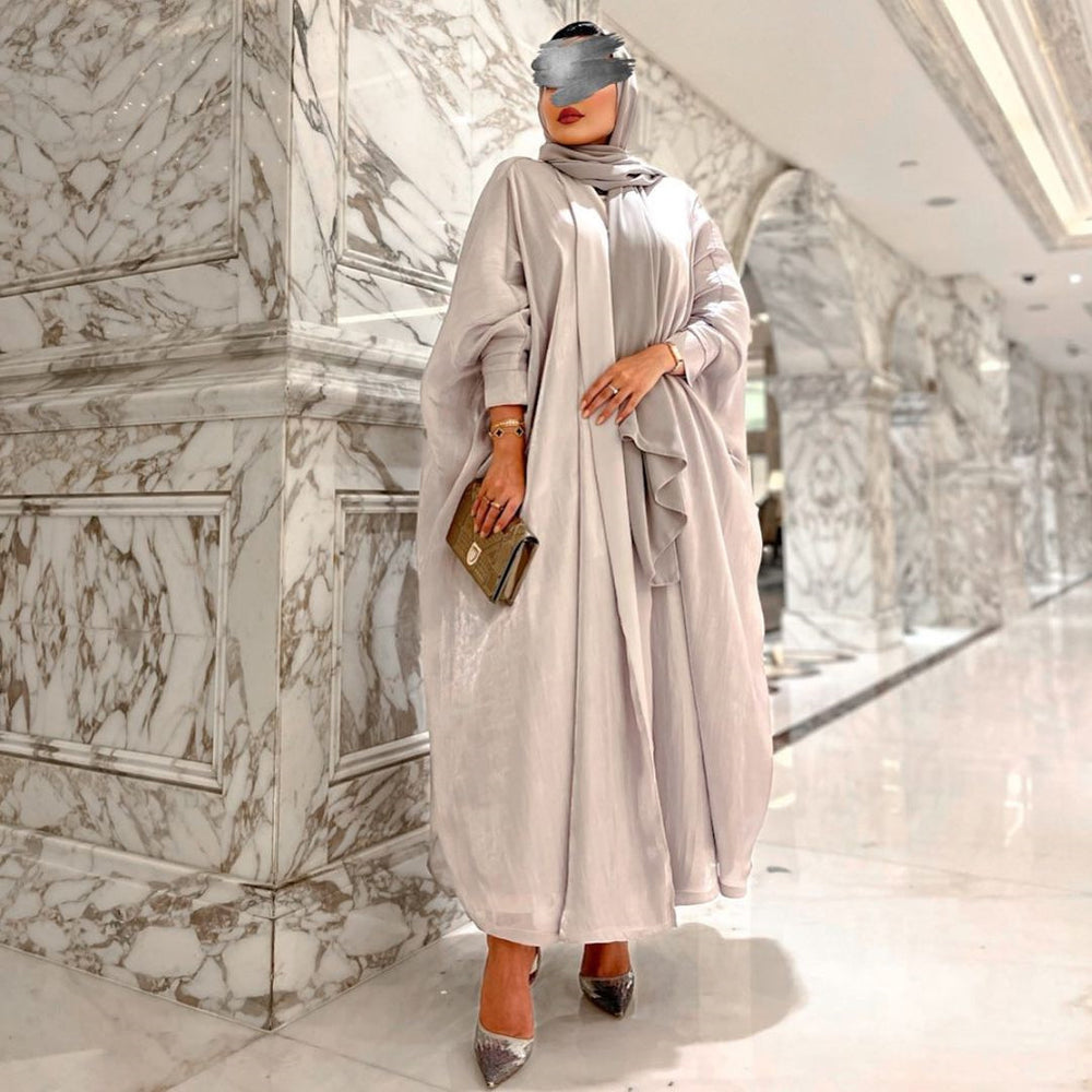 Muslim Bright Silk Satin Batwing Sleeve Robe - EX-STOCK Canada