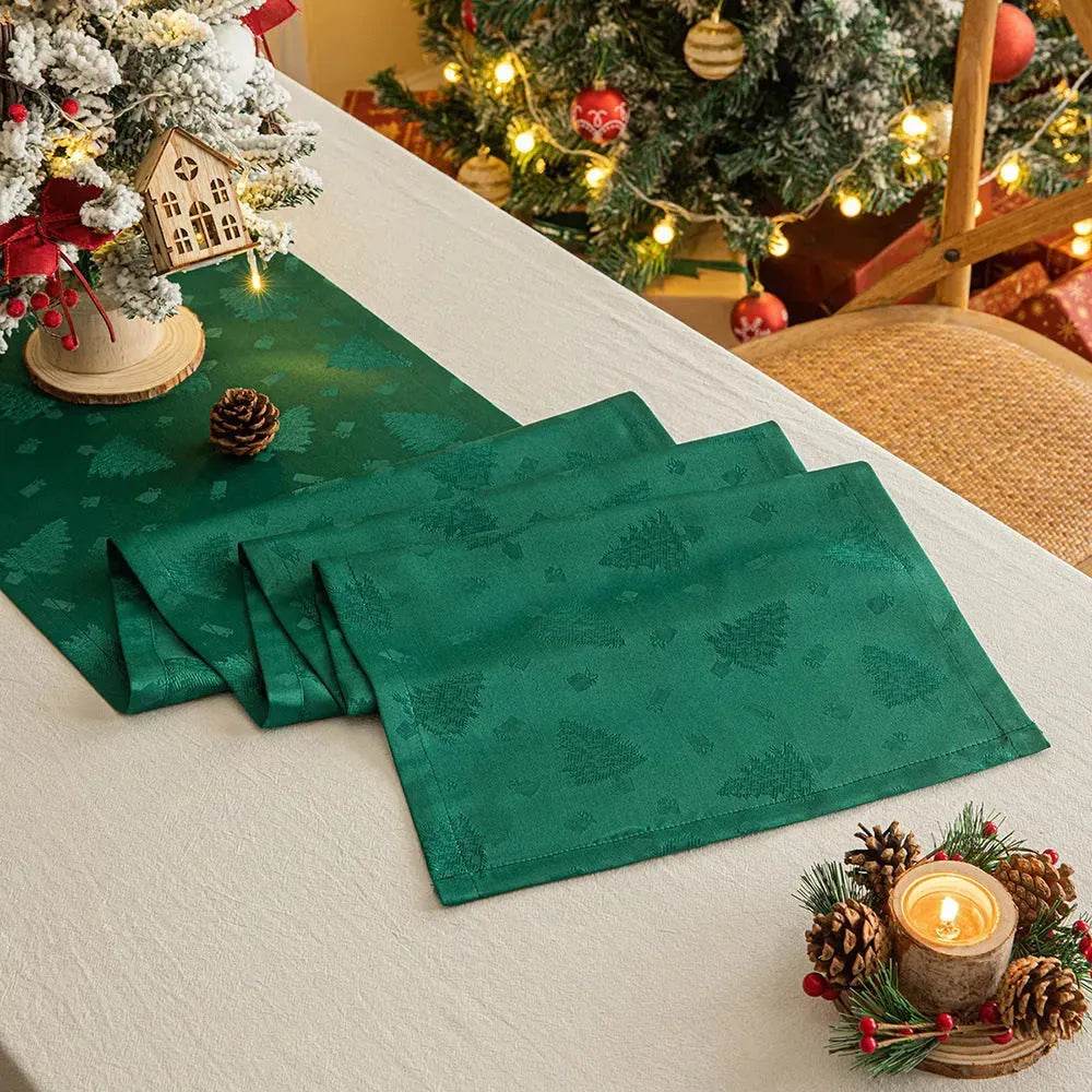 Christmas Table Runner Dark Jacquard Dining Table - EX-STOCK Canada