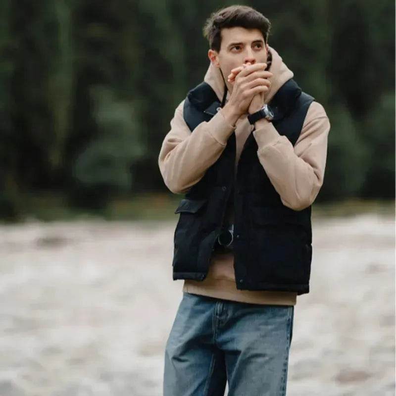 Winter Sleeveless Duck Down Windproof Vest Down Jacket Coat for men - EX-STOCK Canada