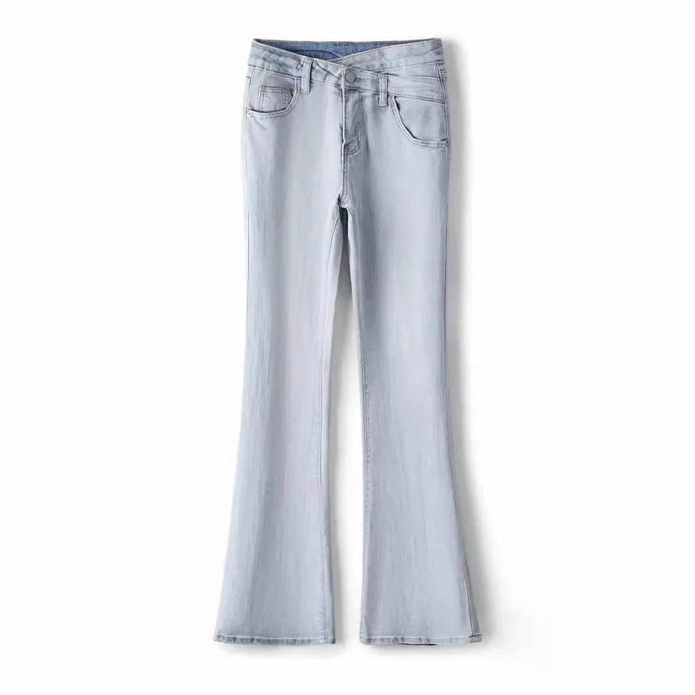 Women's Light-colored High Waist Bootcut Jeans - EX-STOCK Canada