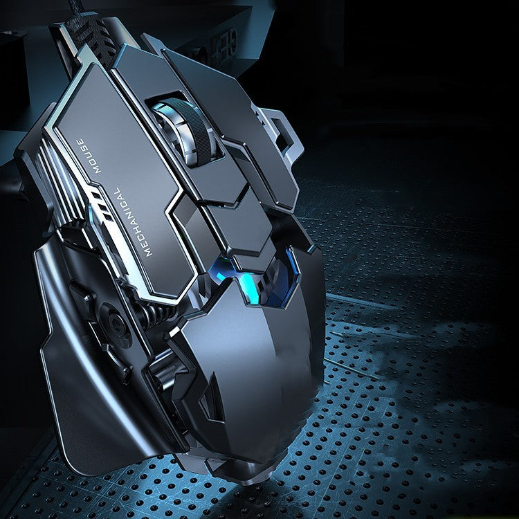 Forerunner MK500 Esports Gaming Mouse – Wired, 12000 DPI, Macro Keys, Metal Weighted (Black / Silver)