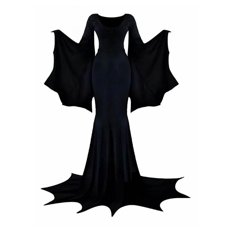 Black Costume Womens Gothic Witch Bat Sleeve Dress Halloween Cosplay Costumes Vintage Carnival Party Outfit - EX-STOCK Canada