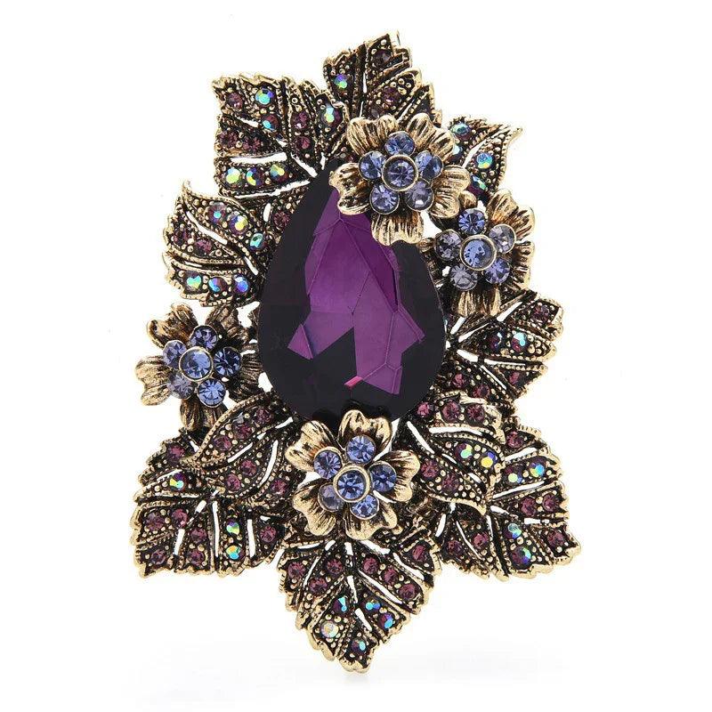 Crystal Glass French Flower Suit Jacket Pin EX-STOCK Canada