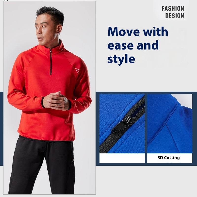 Half Zipper Long Sleeve Workout Top Outdoor Running Quick-drying Gym Shirt - EX-STOCK Canada