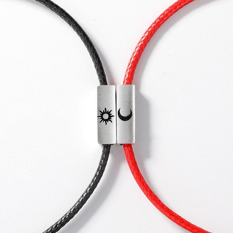 Bracelet Couple Soleil et Lune en Argent Sterling Pour Hommes et Femmes Tissé - EX-STOCK Canada