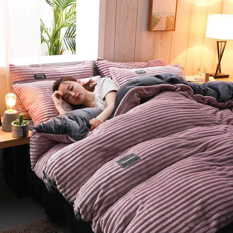 Housse de couette en velours double face en flanelle pour l'hiverEX-STOCK Canada