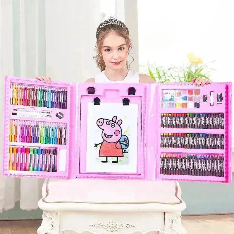 Double Panel Easel Version Watercolor Pen Set Brush Crayon Oil Pastel Children Painting Coloring Drawing Art set. - EX-STOCK Canada