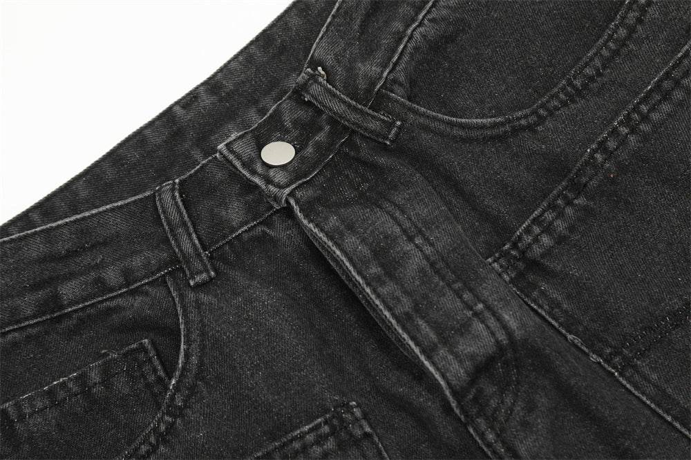 Pocket Design Loose Denim Straight-leg Trousers Men Jeans - EX-STOCK Canada