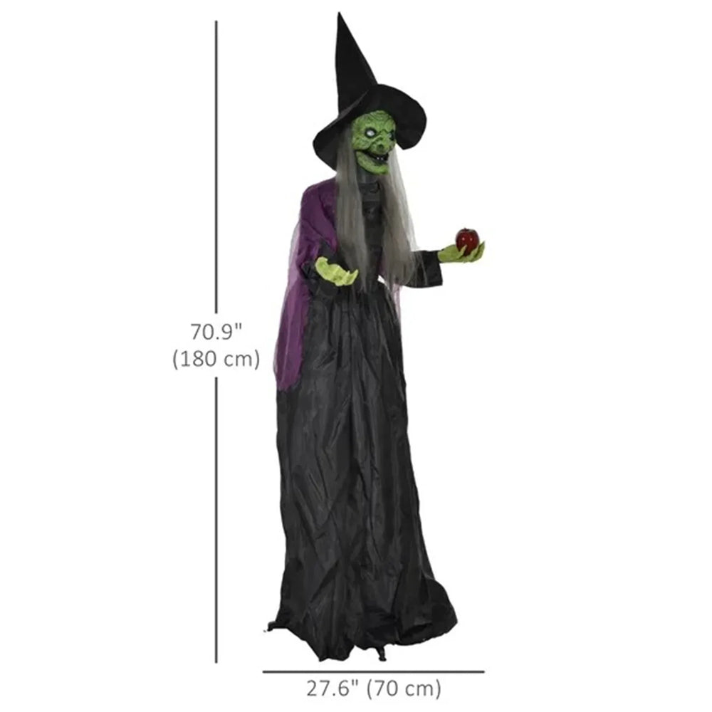 5.9' Life Size Decoration Animatronic Old Witch Outdoor Halloween, Sound And Motion Activated W Light Up Eyes EX-STOCK Canada