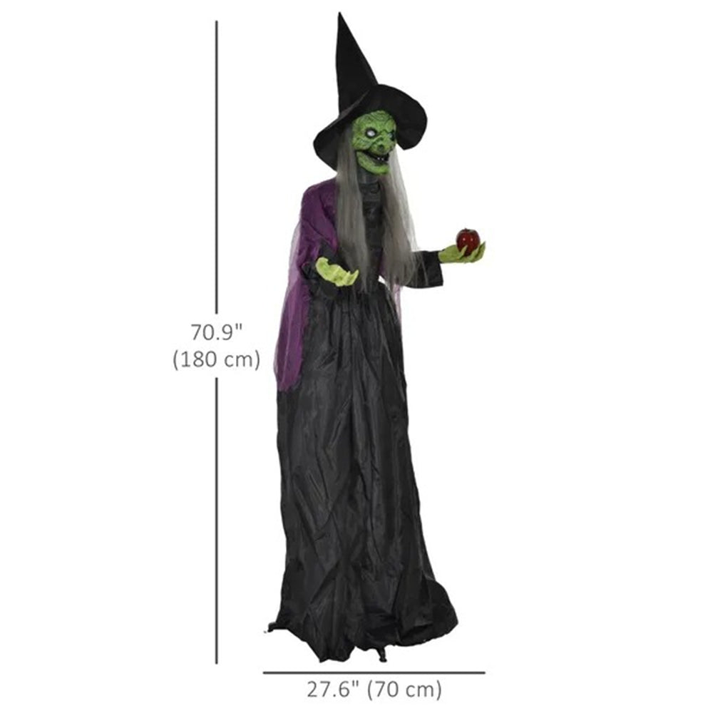 5.9' Life Size Decoration Animatronic Old Witch Outdoor Halloween, Sound And Motion Activated W Light Up Eyes EX-STOCK Canada