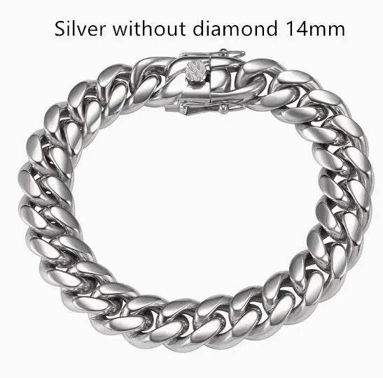 Men's Cuban Link Chain Titanium Steel Silver Bracelet - EX-STOCK Canada