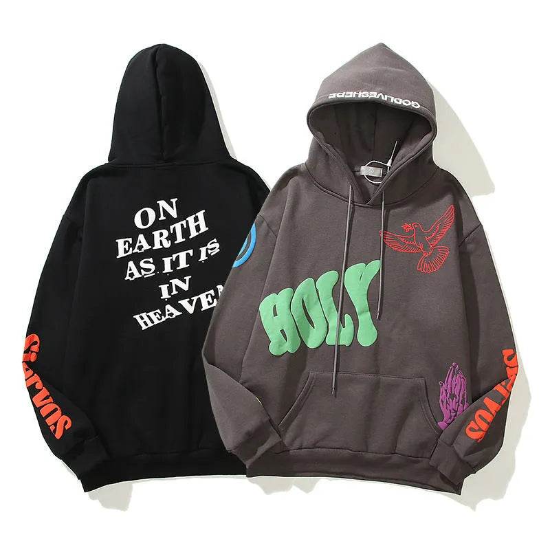 Women High Street Three-dimensional Foam Graffiti Printed Hoodie In Autumn And Winter - EX-STOCK Canada