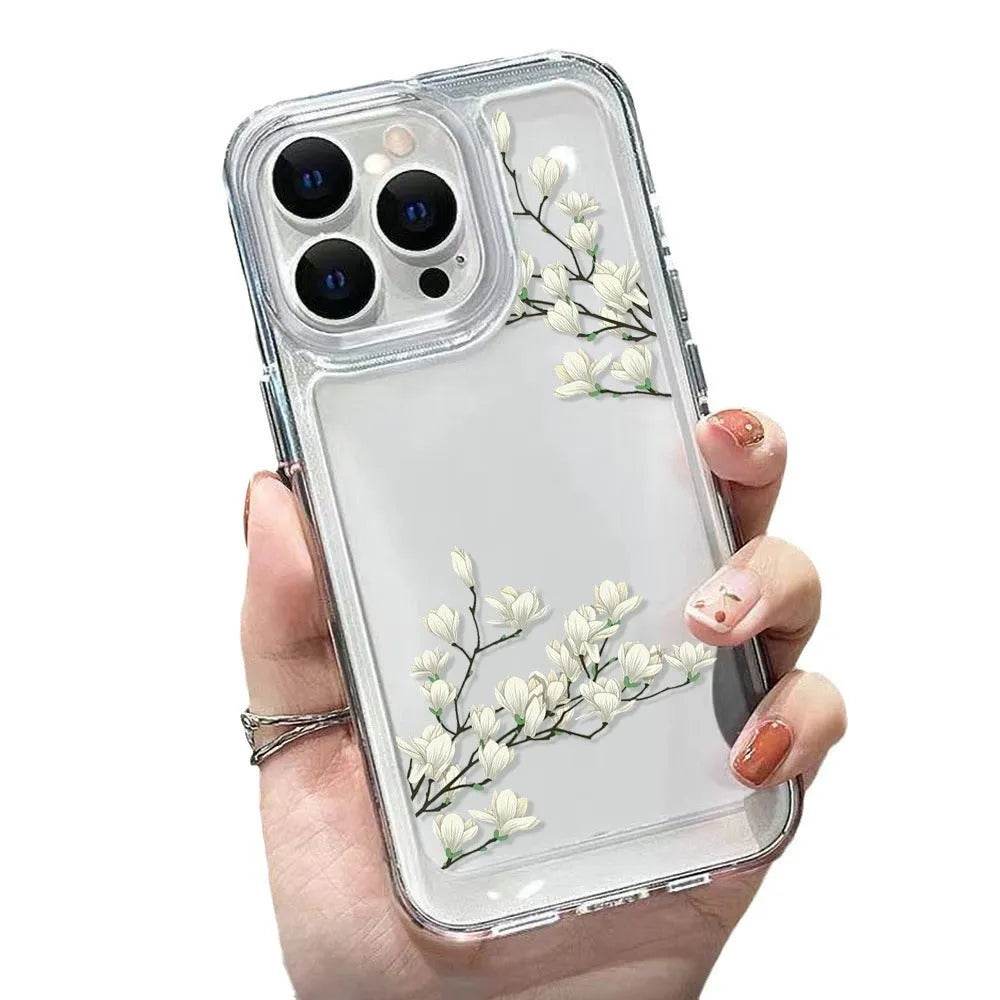 Antique Flower Transparent Phone Case - EX-STOCK Canada