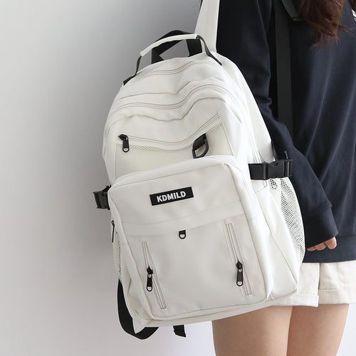 Large Capacity Multi-Layer School Backpack – White, Red, Purple, Black, Khaki