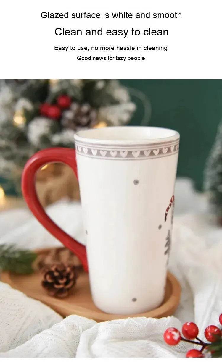 Christmas Large Capacity Nordic Christmas Tall Hat Ceramic Relief Mug Cup - EX-STOCK Canada