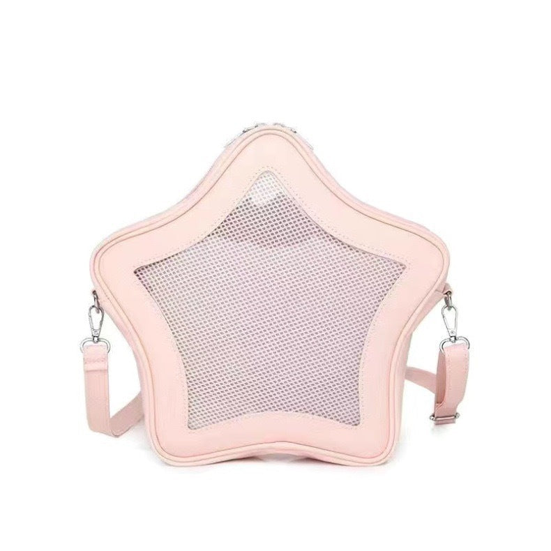 Star-Shaped Ita Crossbody Bag – Transparent Window PU Bag | 5 Colours