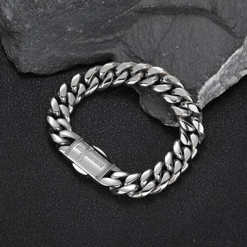 Stainless Steel Cuban Link Chain Personality Bracelet - EX-STOCK Canada