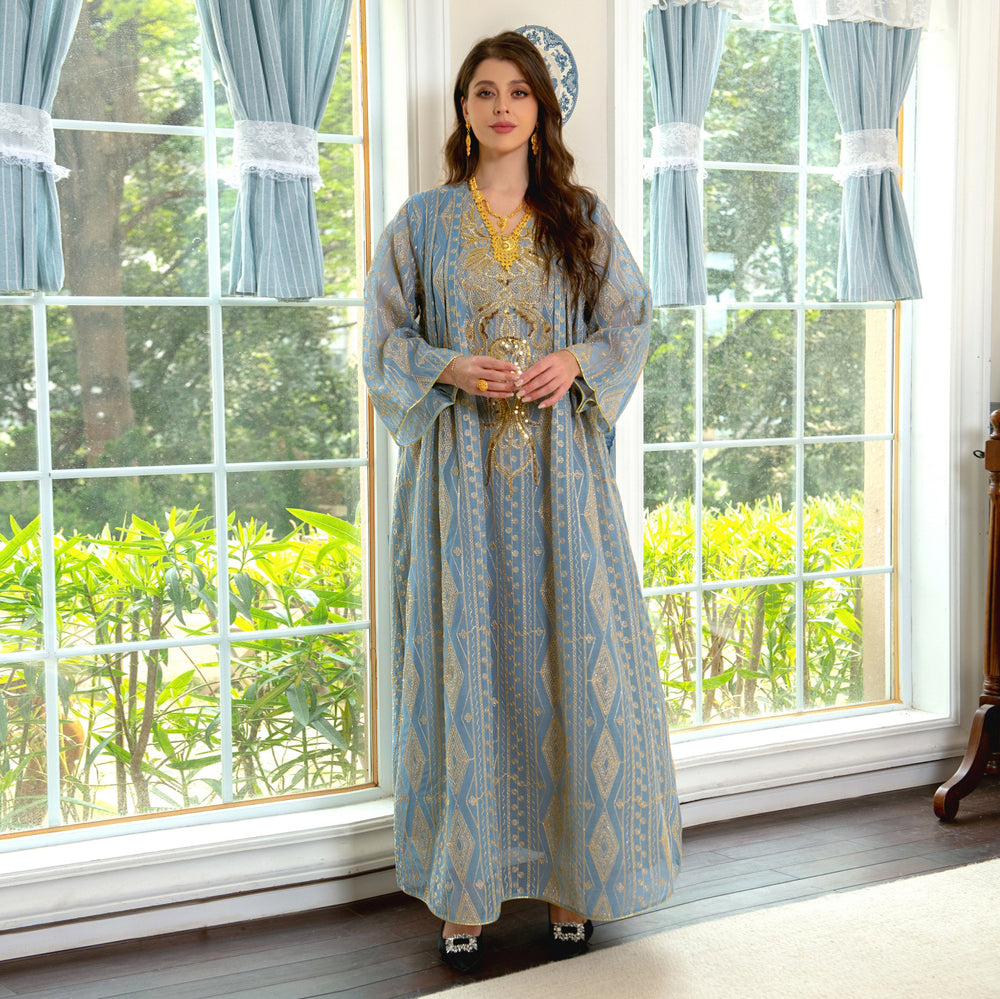 Muslim Saudi Dubai Evening Gown Embroidered Robe - EX-STOCK Canada