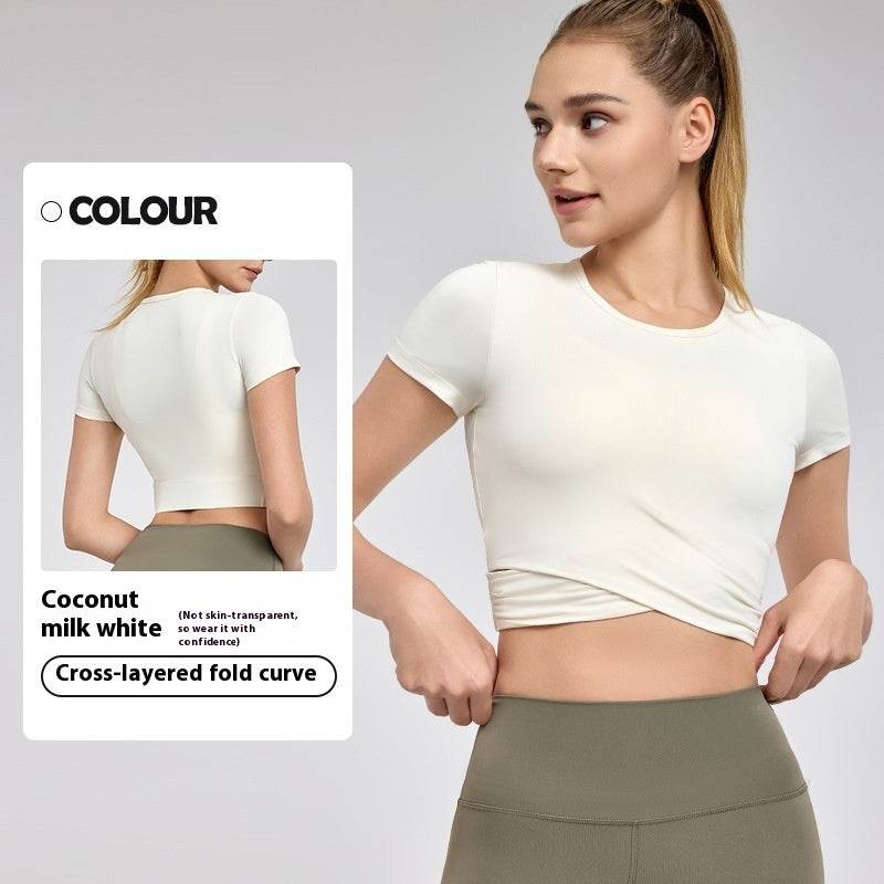 Fashion Short Sleeve Crop Workout Top for Women Yoga Crop Top - EX-STOCK Canada