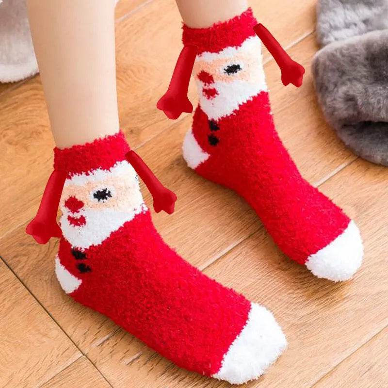 Soft Carton Christmas-themed Fleece Winter Home socks for Women - EX-STOCK Canada