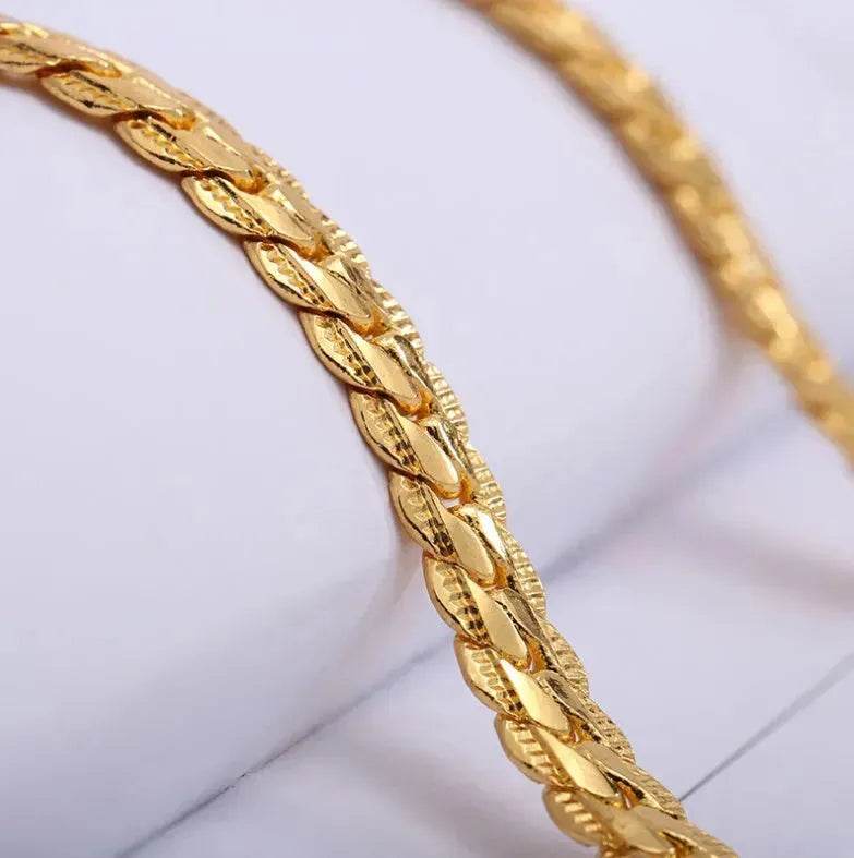 Men Necklace Gold Tone Snake Chain - EX-STOCK Canada