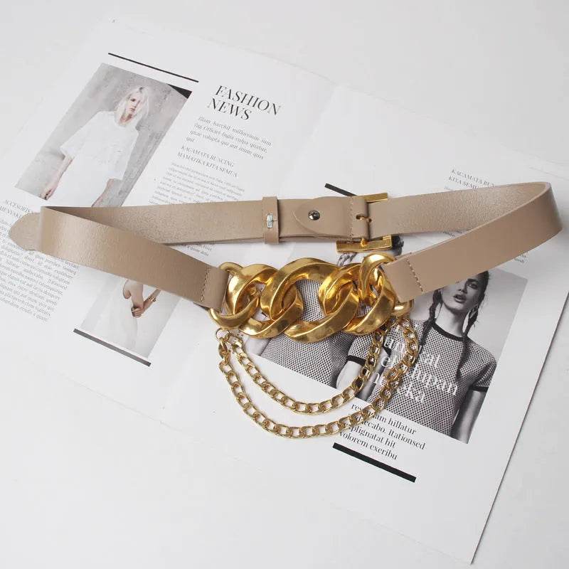Street shot fashion metal chain link Waist Belt women - EX-STOCK Canada