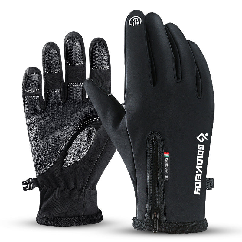 Golovejoy Winter Motorcycle Gloves – Fleece Lined, Touchscreen, Waterproof | Black & Grey | S–XXL 2