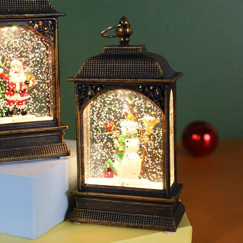 Christmas Decoration Luminous Water Injection Flat Storm Lantern Desktop Decoration - EX-STOCK Canada