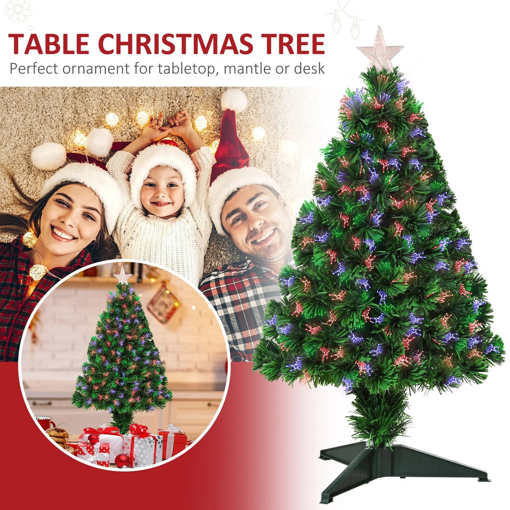 2.5FT Prelit Artificial Tabletop Christmas Tree With Fibre Optics Holiday Home Xmas Decoration For Table And Desk Geen EX-STOCK Canada