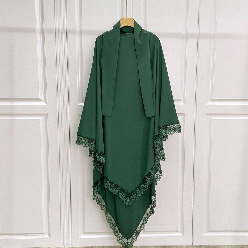 Arabic Baotou Cover Fashion Solid Color Gown Lace Headscarf - EX-STOCK Canada