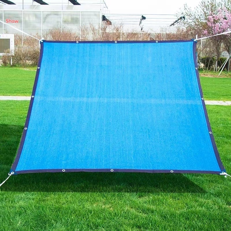 Blue Outdoor Shade Net with Grommets, 2 m × 2 m to 6 m × 8 m