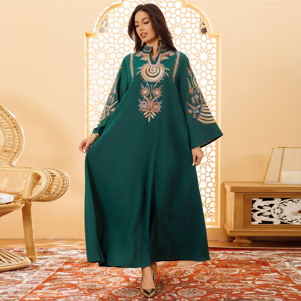 Women's Embroidered Rope Embroidered Muslim Pullover Dress - EX-STOCK Canada