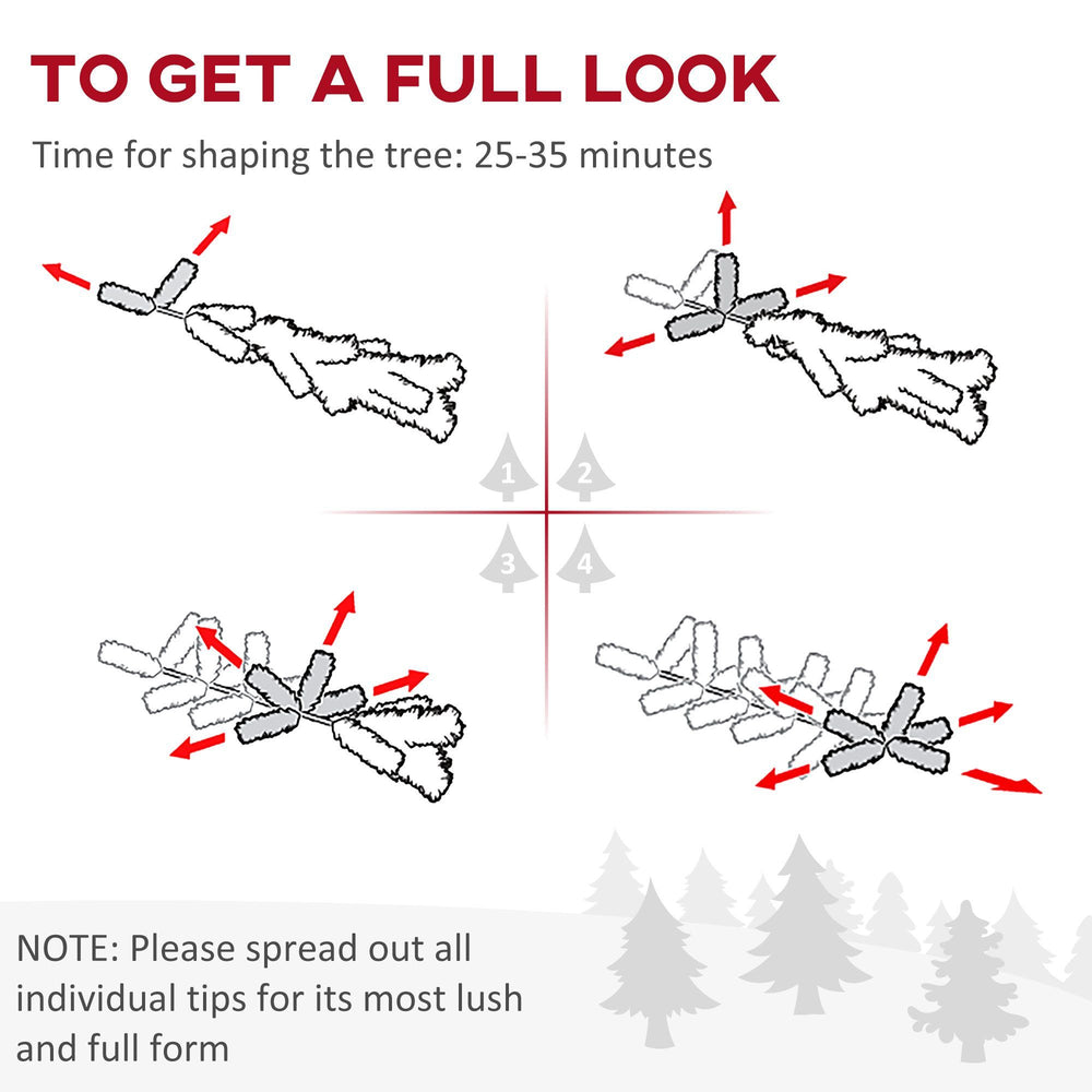 7.5 Feet Prelit Artificial Christmas Tree Warm White LED Light Holiday Home Xmas Decoration, Green EX-STOCK Canada