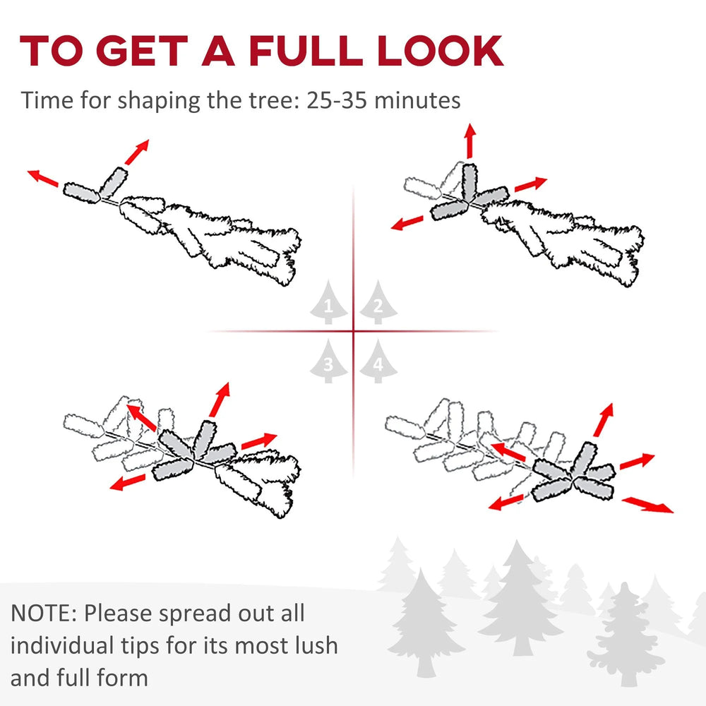 7.5 Feet Prelit Artificial Christmas Tree Warm White LED Light Holiday Home Xmas Decoration, Green EX-STOCK Canada