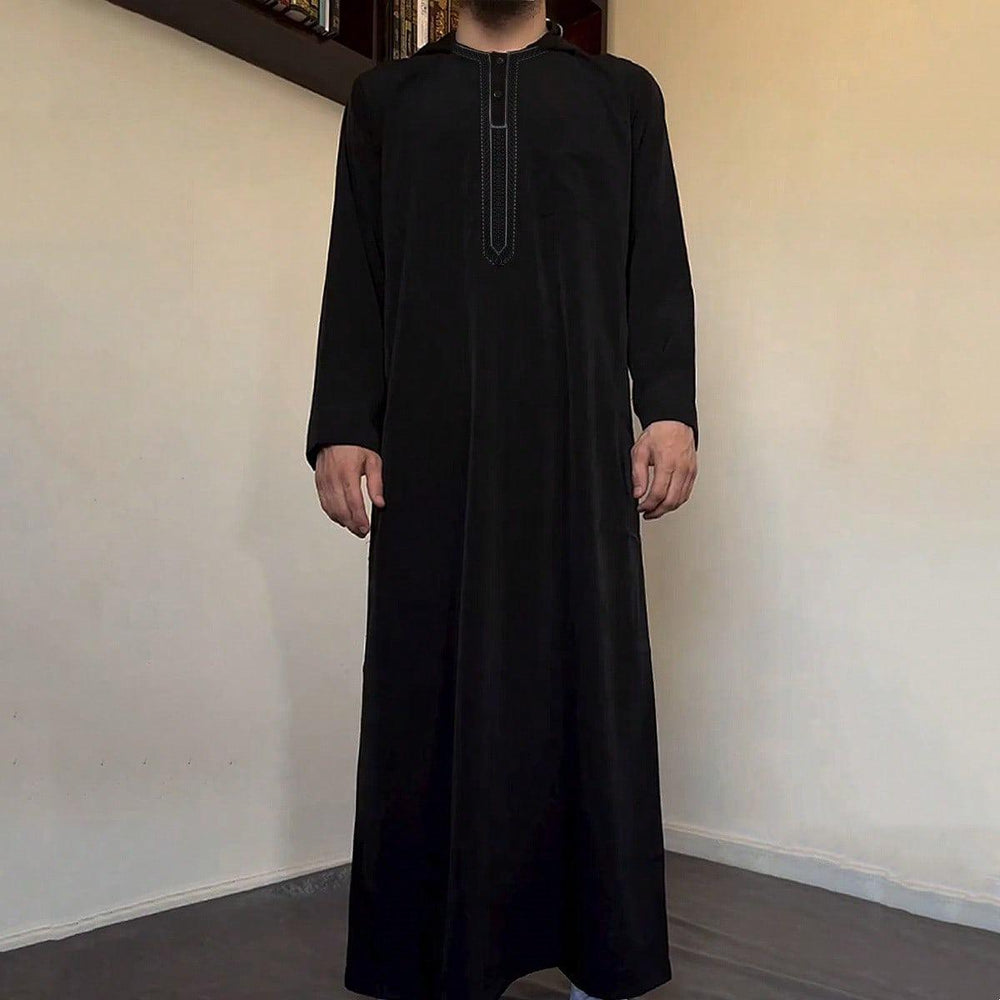 Long Sleeve Embroidered Hooded Men's Muslim Robes - EX-STOCK Canada