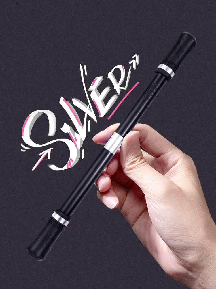 Silver Pen Spinning Trick Pen – Finger Flexibility Training Toy for Students & Beginners