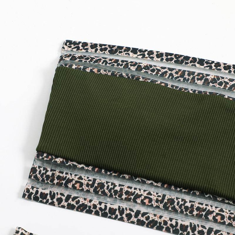 Split Swimsuit Leopard Splicing Strapless - EX-STOCK Canada