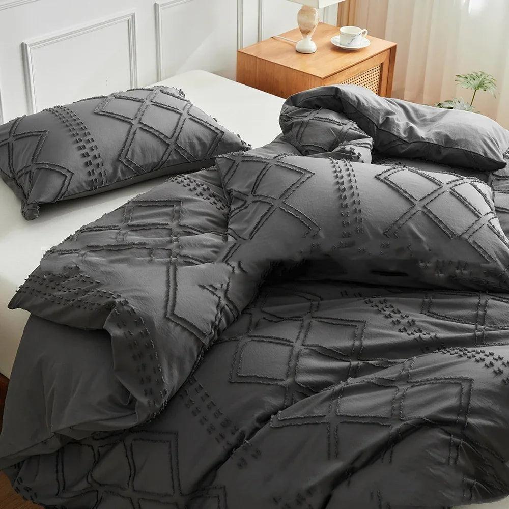 Cut Flower Geometric Simple Pure Color Duvet Cover Pillowcase EX-STOCK Canada