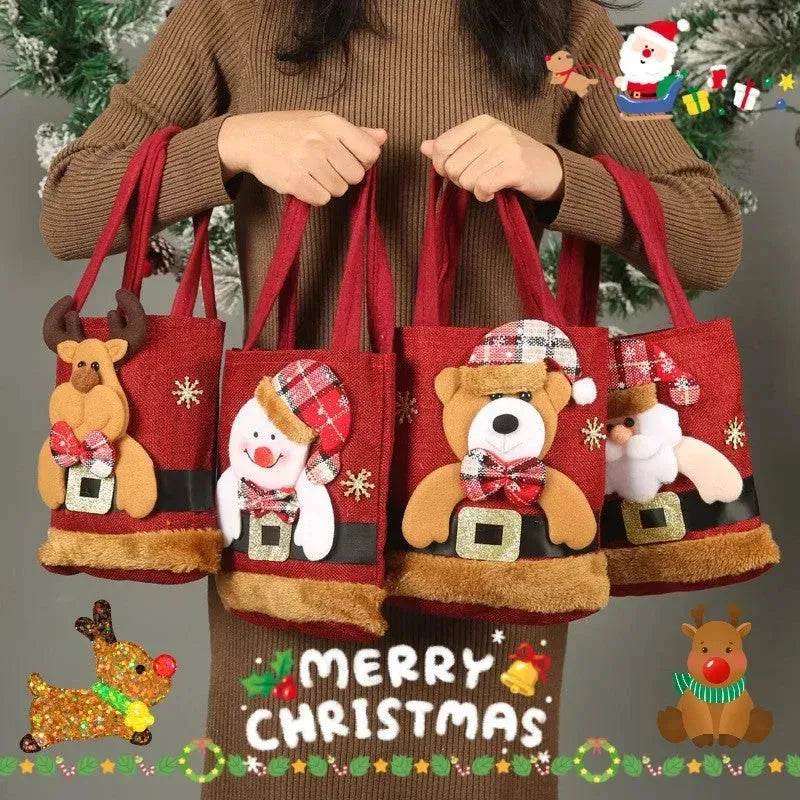 Christmas Candy Gift Tote Bag For Kids Funny Creative Santa Claus Elk Snowman Bear Handbag Small Christmas Tree Decoration Bags - EX-STOCK Canada