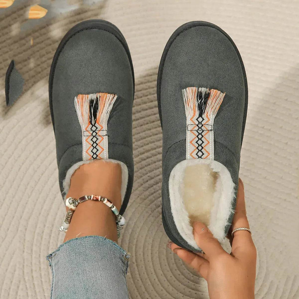 Winter Plush Home Slippers Fashion Round Toe Flat Suede Garden Shoes Indoor Warm Floor Bedroom Slipper For Women - EX-STOCK Canada