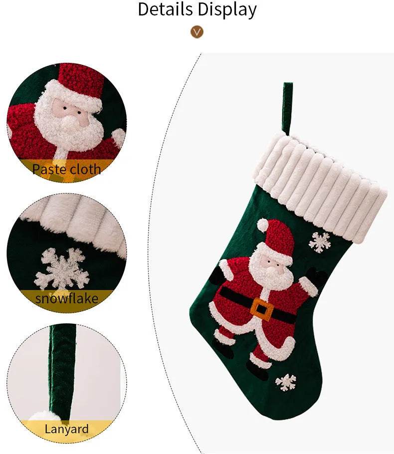 Christmas Decorations Gold Velvet Patch Christmas Stockings - EX-STOCK Canada