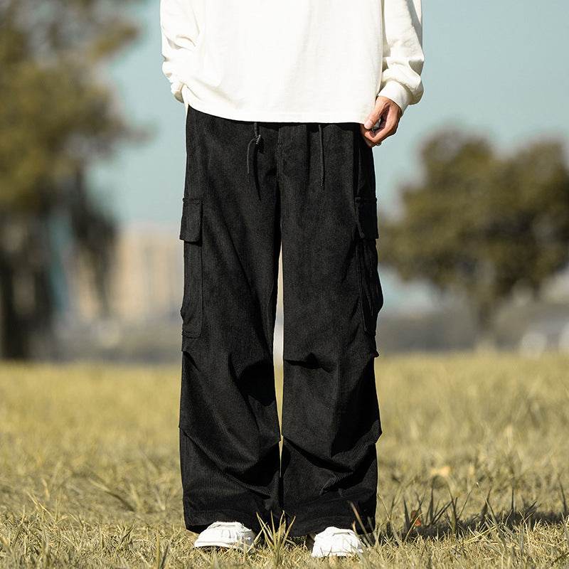 Autumn And Winter Straight Casual Wide-leg Corduroy Baggy Cargo Pant Overalls Men - EX-STOCK Canada