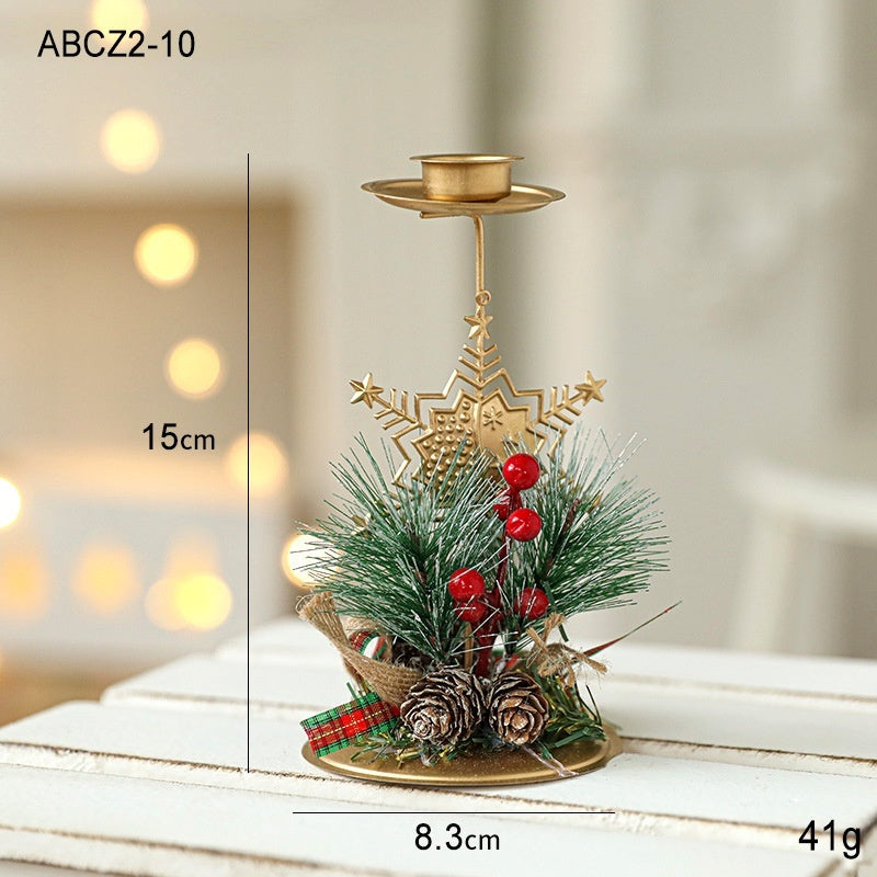 Bougeoir de Noël en fer forgé doré pour décoration de fenêtreEX-STOCK Canada