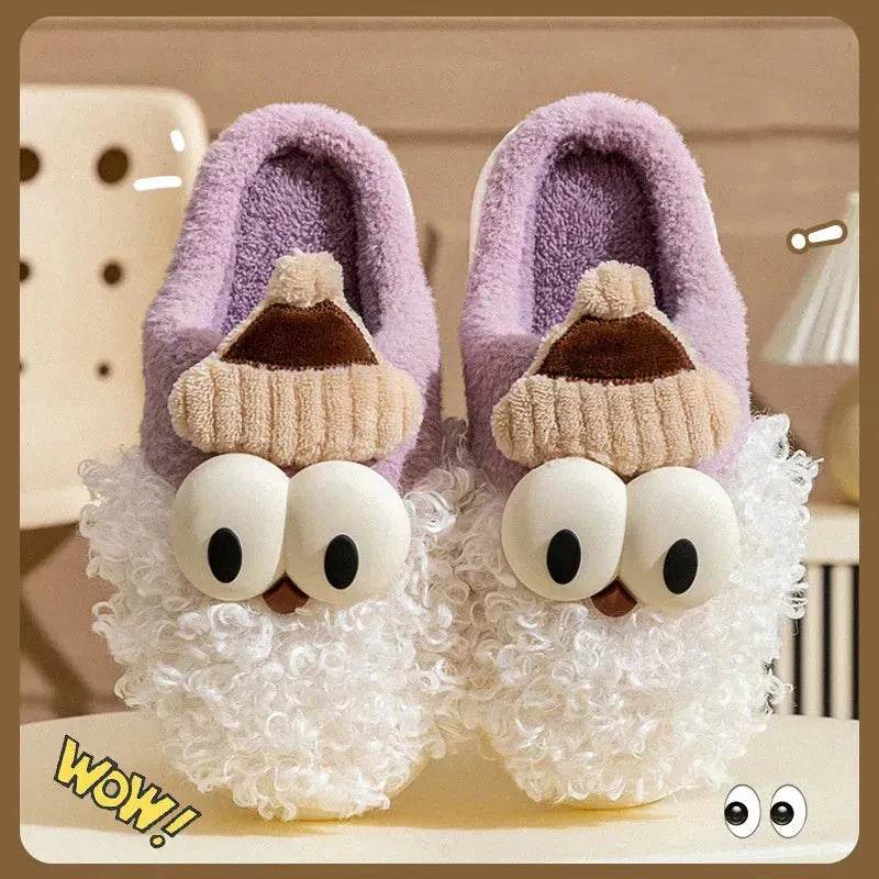 Cartoon Bearded Santa Claus Slippers Home Warm Non-slip Plush Cotton Shoes Christmas Couple Floor Bedroom Slipper Women Men - EX-STOCK Canada